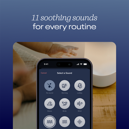 #alt_11 soothing sounds for every routine - showing screenshot of selecting sound on Sound + Light app