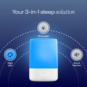 Your 3-in-1 sleep solution with night light, ok to wake, and sound machine